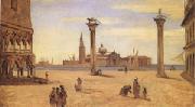 Jean Baptiste Camille  Corot Venice,the Piazzetta,August-September (mk05) oil painting artist